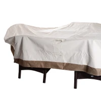 Outsunny 130" x 84" x 23" 7 Piece Waterproof Outdoor Dining Table Furniture Cover - Beige / Coffee(m-5)