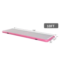 Soozier Gym Exercise Mat 10' Air Track with Pump - Light Grey/Pink(m-3)