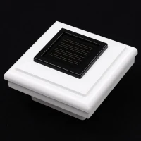 Outsunny Solar Powered LED Lamp Path Light Deck Garden Fence Post Cap - White(m-4)