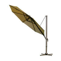Outsunny 9.5' Outdoor Market Patio Umbrella with Tilt and Crank - Khaki(m-2)