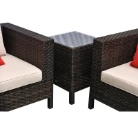 Outsunny 9 Piece Rattan Sectional Wicker Patio Sofa Set Outdoor Seating Furniture(m-14)
