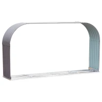 Outsunny 83" Steel Sturdy Firewood Covered Shed Storage Rack - Gray(m-3)