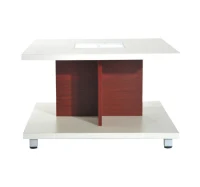 HomCom 32" Modern Square Double Deck Coffee Table - White(m-1)