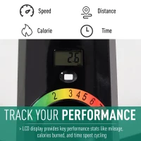 Soozier 2-in-1 Stationary Exercise Bike and Tabletop Workstation with LCD Monitor  Black(m-6)