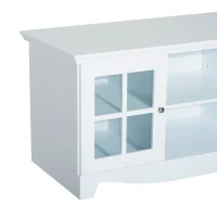 HomCom 56" Modern Country Media Storage Entertainment Center TV Stand - Matte White(m-8)