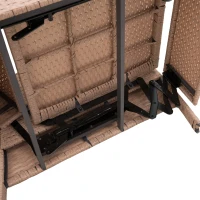 Outsunny Outdoor Rattan Wicker Adjustable Recliner Lounge Chair with Drink Tray & Stylish Contemporary Design - Beige(m-9)