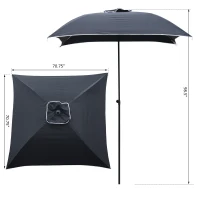 Outsunny 5.8' Compact Portable Round Sun Shade Folding Beach Patio Umbrella - Black(m-7)