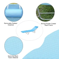 Outsunny Lightweight Outdoor Patio Folding Chaise Lounge Chair - Blue(m-6)