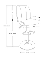 Monarch 2 Piece PU Leather Padded Seat Chrome Metal Framed Hydraulic Lift Swivel Barstool Chair Set - Grey Finish(m-4)