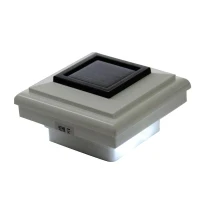 Outsunny Solar Powered LED Lamp Path Light Deck Garden Fence Post Cap - White(m-1)