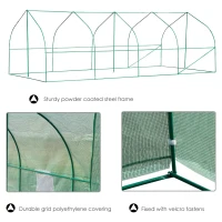 Outsunny 20’ x 10’ x 7’ Plastic Portable Outdoor Patio Walk-In Greenhouse Kit(m-4)