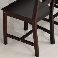 HomCom 5 Piece Family Rustic Solid Pine Wood Table and Chairs Kitchen Dining Set - Brown(m-9)