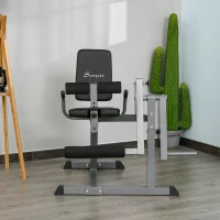 Soozier Adjustable Leg Extension and Curl Training Machine Home Gym Fitness - Black/Grey(m-1)