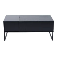 HomCom 43" Modern Storage Coffee Table with Lift-Top - Black Woodgrain(m-5)