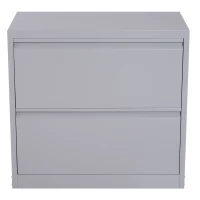 Vinsetto 2 Drawer File Cabinet Metal Storage Chest Home Office - Grey(m-5)