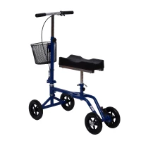 HomCom Steerable Knee Walker Scooter with Basket - Blue(m-6)