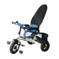 Qaba 2-in-1 Lightweight Steel Adjustable Convertible Tricycle Stroller - Blue(m-7)