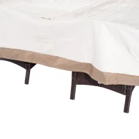 Outsunny 130" x 84" x 23" 7 Piece Waterproof Outdoor Dining Table Furniture Cover - Beige / Coffee(m-6)