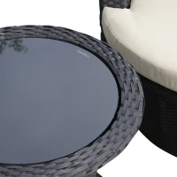 Outsunny Outdoor Patio Rattan Wicker Nesting Chair Conversation Set(m-9)
