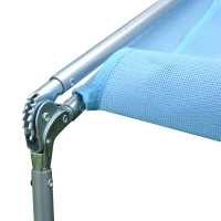 Outsunny Lightweight Outdoor Patio Folding Chaise Lounge Chair - Blue(m-9)