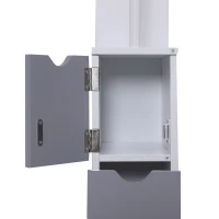 HOMCOM 54" Tall Bathroom Linen Tower, Freestanding Storage Cabinet with 2-Tier Shelf and Drawers, White(m-8)