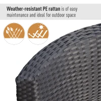 Outsunny Outdoor Patio Rattan Wicker Nesting Chair Conversation Set(m-7)