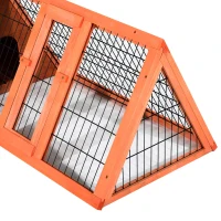 PawHut 47" Portable Waterproof Outdoor Wooden A-Frame Rabbit / Small Animal Hutch(m-10)