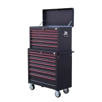 HomCom 36" 2 Piece Rolling Tool Chest Storage Cabinet Combo Set w/ 13 Drawers(m-1)