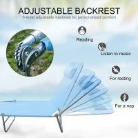 Outsunny Lightweight Outdoor Patio Folding Chaise Lounge Chair - Blue(m-4)