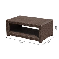 Outsunny Rattan Style Resin Wicker Outdoor Furniture (Coffee Table)(m-3)