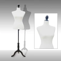 HomCom 36" 27" 36" Fashion Mannequin Female Dress Form w/ Base - White Form(m-2)