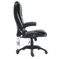 HomCom Gaming Swivel Chair PU Leather High-Back Executive Ergonomic Heated Vibrating Massage Office Chair - Black(m-7)