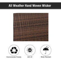 Outsunny 2-Person Outdoor Weather Resistant Garden Hanging Bench with Cushion - Dark Brown(m-5)