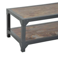 HomCom Rustic Wood Industrial Style Metal Frame Coffee Table(m-4)