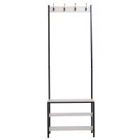 HomCom Entryway Hall Tree Coat Rack with Shoe Bench Storage(m-4)