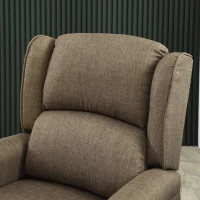HomCom Vibrating Massage Heated Recliner Chair Sofa Fabric With Remote Control - Light Brown(m-9)
