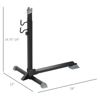 Soozier Adjustable Bike Storage Rack Stand Vertical Dual-Use Metal Frame - Black(m-3)