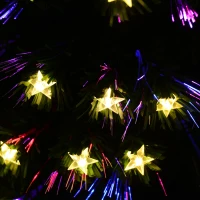 HomCom Rotating 7.5' Tall Artificial Fiber Optic LED Pre-Lit Holiday Christmas Tree(m-7)