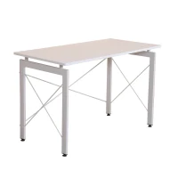 HomCom 48" Sturdy Simple Late Modern Home Office Desk Workstation with Anti-Slip Feet - White(m-1)