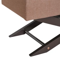 HomCom 30" Oxford Fabric Tufted Upholstered X Leg Storage Ottoman Bench - Brown(m-10)