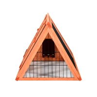 PawHut 47" Portable Waterproof Outdoor Wooden A-Frame Rabbit / Small Animal Hutch(m-8)