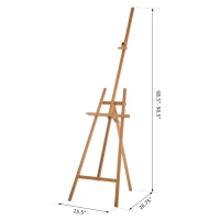 HomCom Beech Wood Folding Art Easel Stand Adjustable - Natural Wood(m-4)