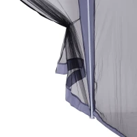 Outsunny Outdoor Sun Shade Gazebo, Canopy Tent with Mesh Screen Walls, Ideal for Garden & Patio, Grey(m-9)