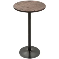 HOMCOM Rustic Industrial Bar Height Pub Table, 42"H, Metal with Elm Wood Top, Perfect for Casual Dining & Entertainment Spaces(m-1)