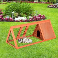PawHut 47" Portable Waterproof Outdoor Wooden A-Frame Rabbit / Small Animal Hutch(m-2)
