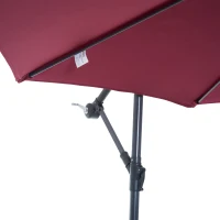10' Cantilever Hanging Tilt Offset Patio Umbrella with UV & Water Safe Material & Cross Base (Weight Not Included), Red(m-7)