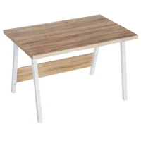 HomCom 47" Wood and Steel Modern Computer Desk - Oak / White(m-7)