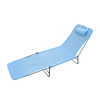 Outsunny Lightweight Outdoor Patio Folding Chaise Lounge Chair - Blue(m-1)