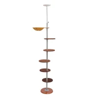 Pawhut 104" Floor-to-Ceiling Adjustable Spiral Climbing Cat Tree Tower(m-1)