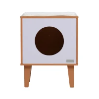 PawHut 20" Mid Century Dual Multi Level Elevated Cat Bed And Lounger Condo(m-4)